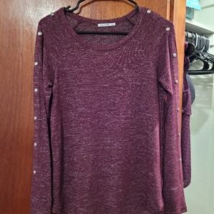 Burgundy long sleeve tunic top
